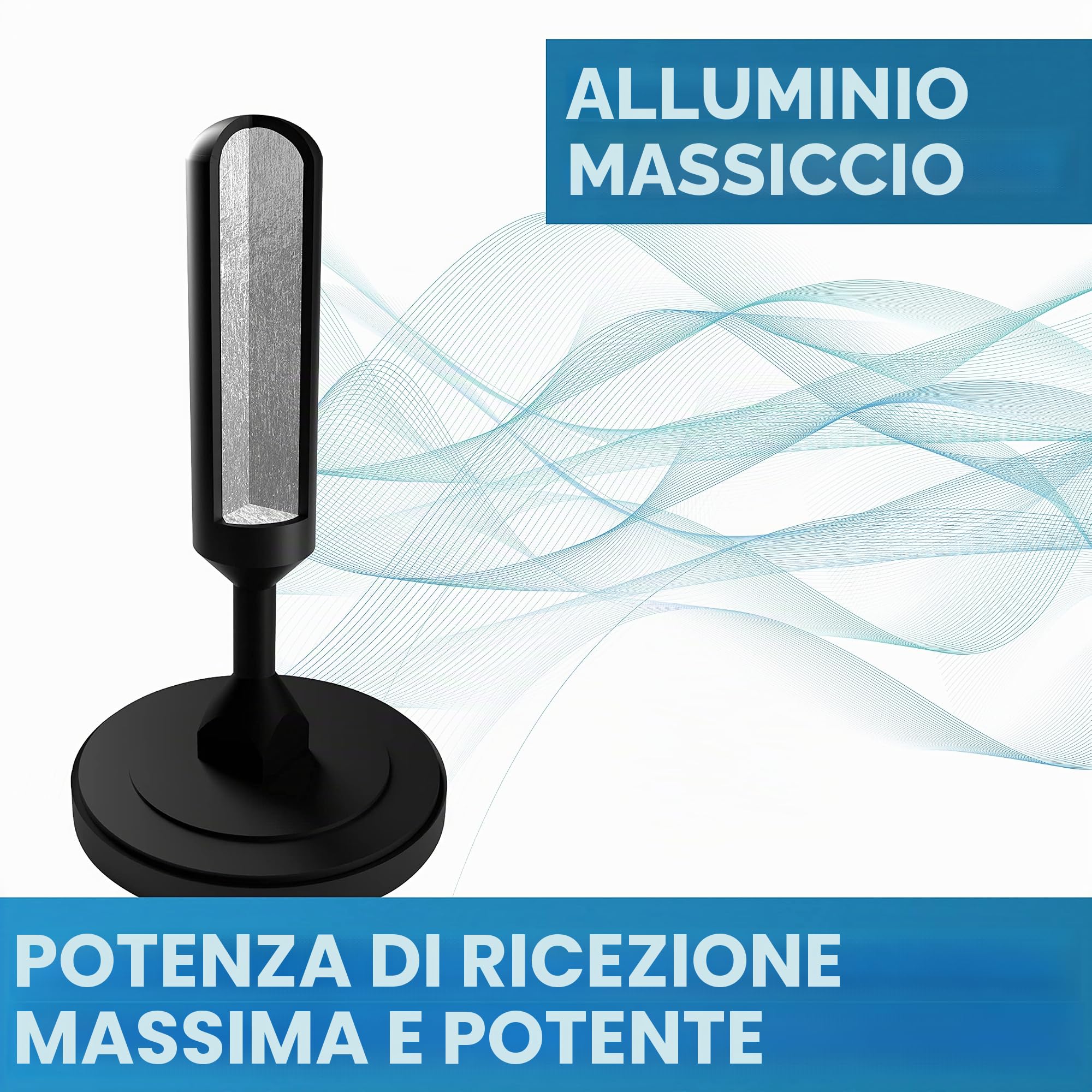 Antenna Ricevitore TV DVB-T2 (HD) con Supporto, AVK25 Plus, Ricezione Digitale in Alta Qualità, Canali e Programmi TV, Sat, Digital Ready, Plug & Play, Cavo da 5m - Nero