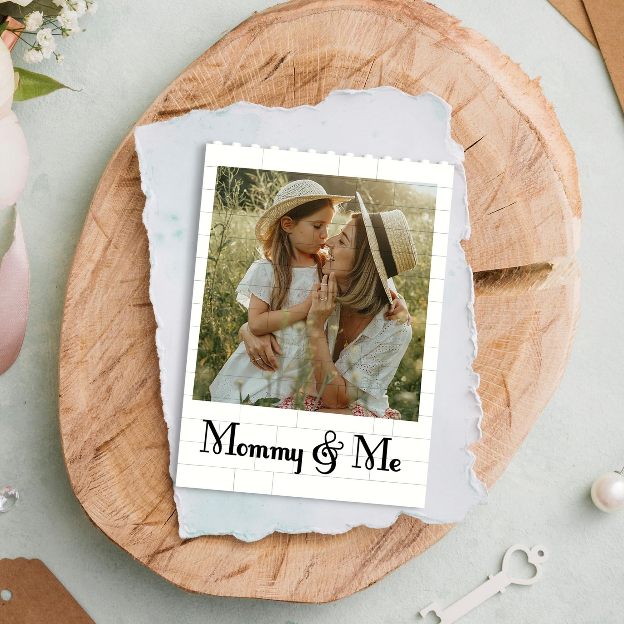 Puzzle Block Personalizzato, Mattoncini da Costruzione con Foto e Testo, Festa del Mamma Regali, Regalo Personalizzato per Famiglia, Amici, Coppie, Compleanno e Anniversario