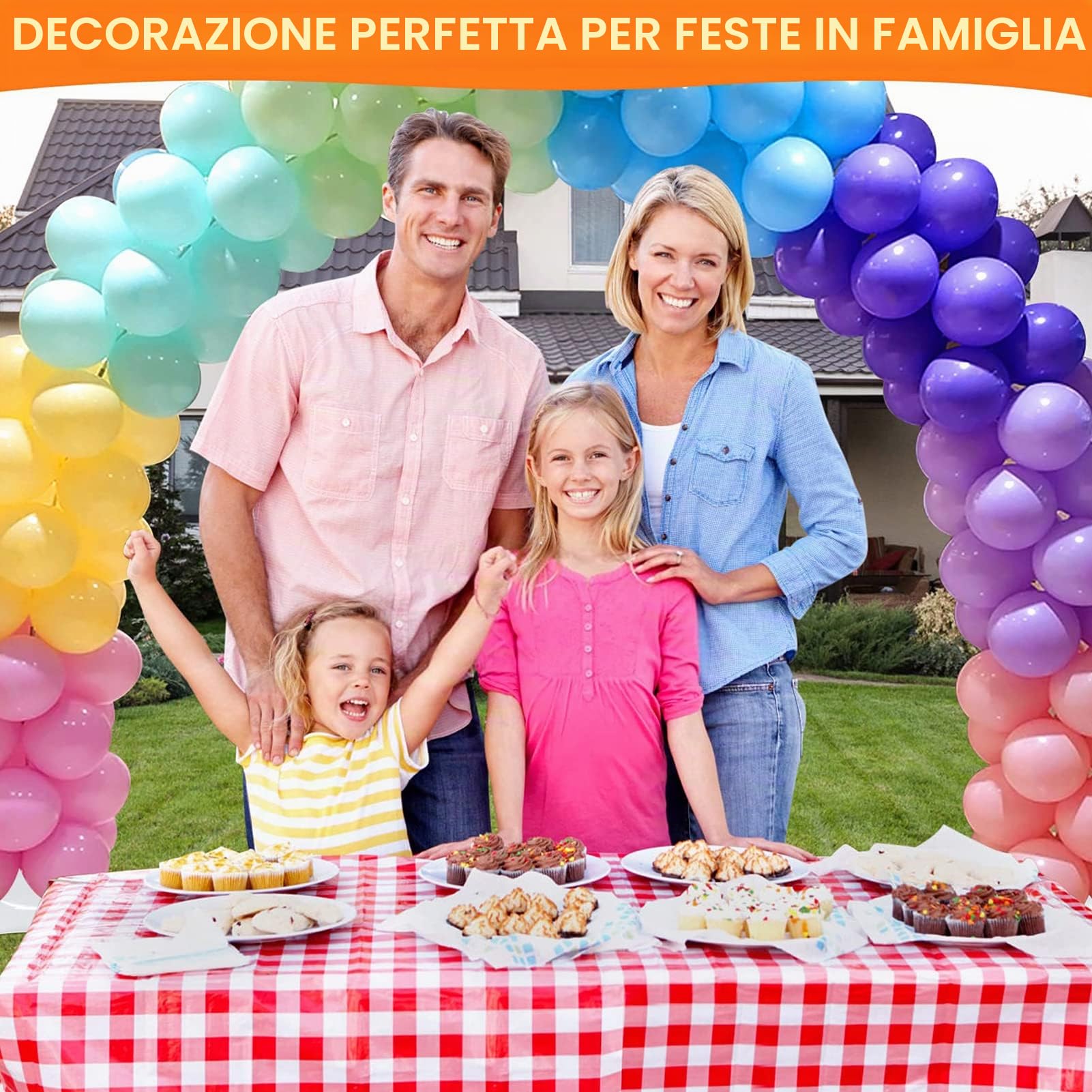 Kit regolabile per arco di palloncini, 3,1 m, riutilizzabile, con 2 basi riempibili con acqua e 50 clip per palloncini e asta in fibra pieghevole, per matrimoni, lauree, compleanni, decorazioni