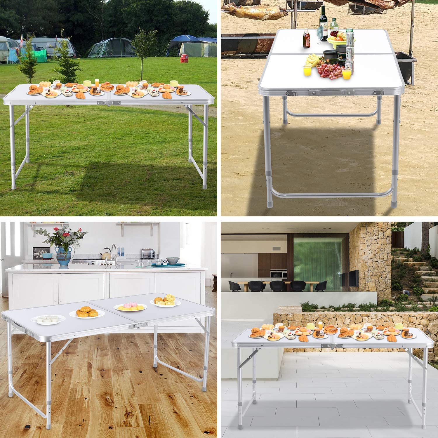 Computer Desk Folding Camping Table 47 X 24 Inch Adjustable