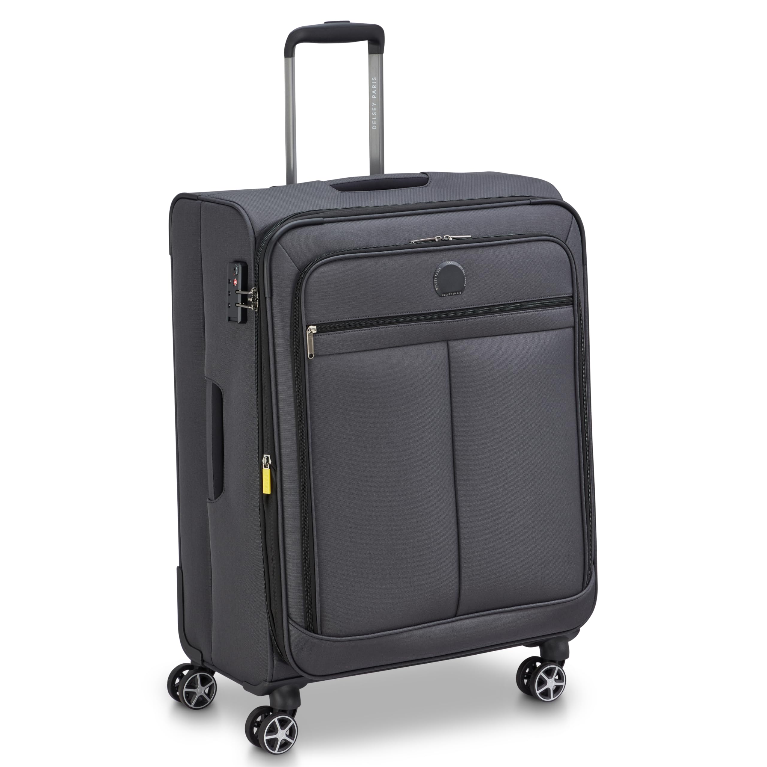 Priscilla 70 cms Medium Check-in Polyester Soft Sided 8 Wheels and Expandable Spinner Suitcase/Trolley Bag for Travel with TSA Lock- Anthracite discount deal