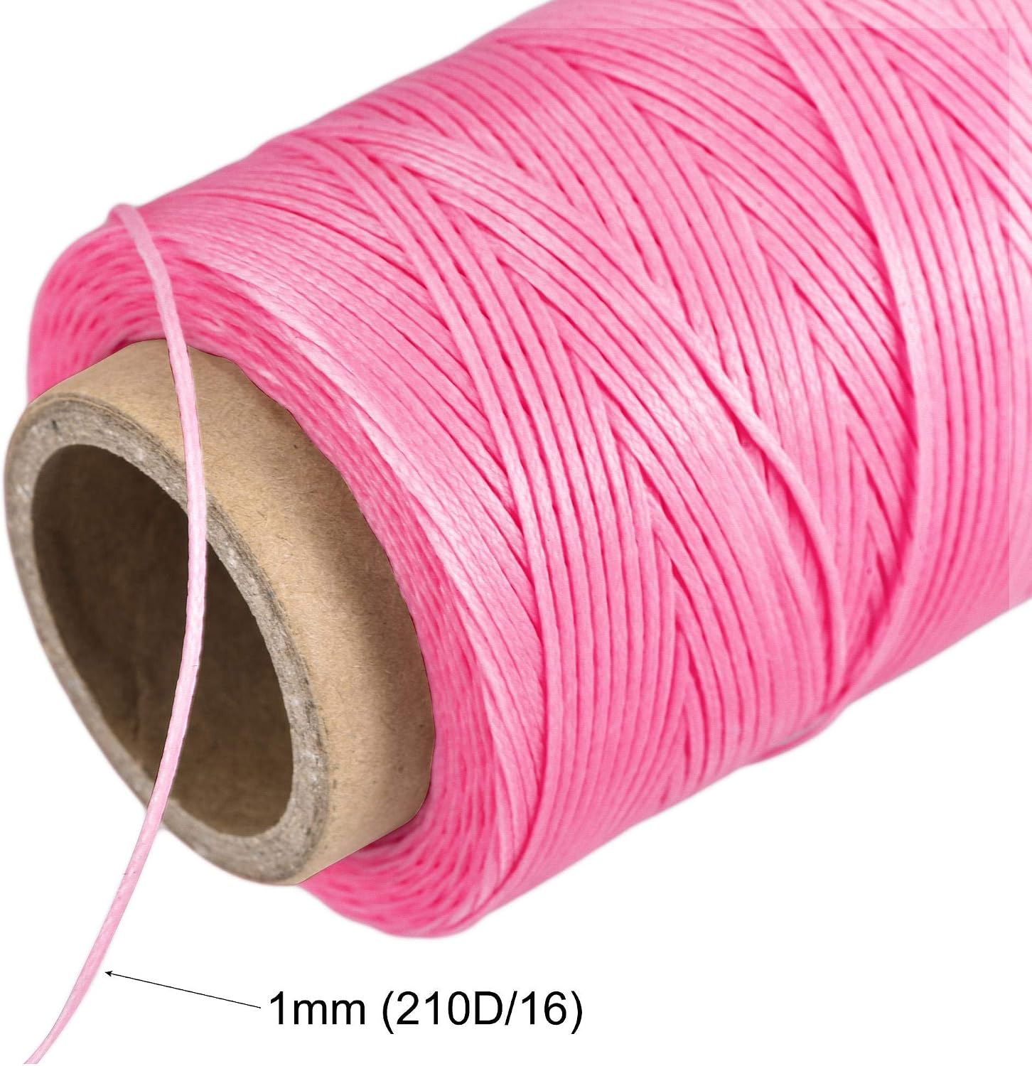 sourcing map Leather Sewing Thread 186 Yards 210D/1mm Polyester Waxed Cord for Manual Sewing Hot Pink - Image 5