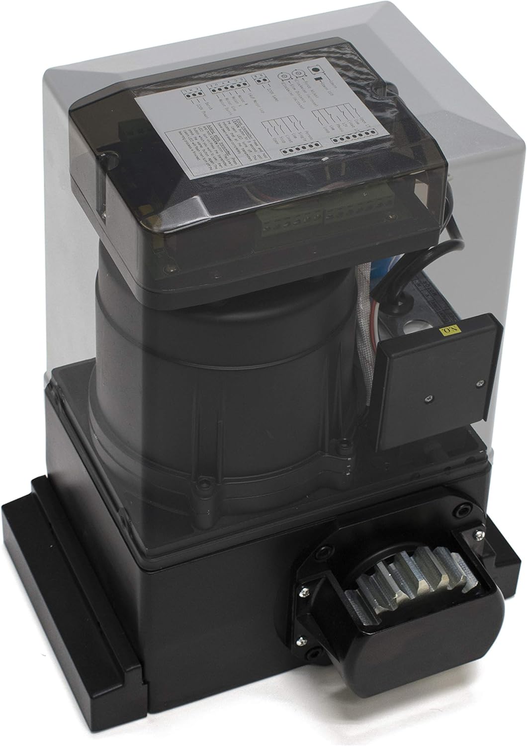 Ички view of ALEKO AR3350 gate opener with control board