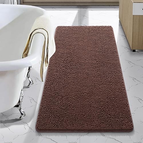 Miniatura 63 de LOCHAS - Tapete peludo, lavable, antideslizante y absorbente de 24 x 17 pulgadas, para baño, bañera o ducha, afelpado, de felpilla, suave, color