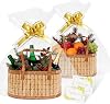 2 Set 35×20×15cm Baskets for Gifts Empty, Large Woven Bamboo Gift Basket with Handles - Foldable Gift Baskets for Baby Shower, Christmas, Housewarming & Mother's Day