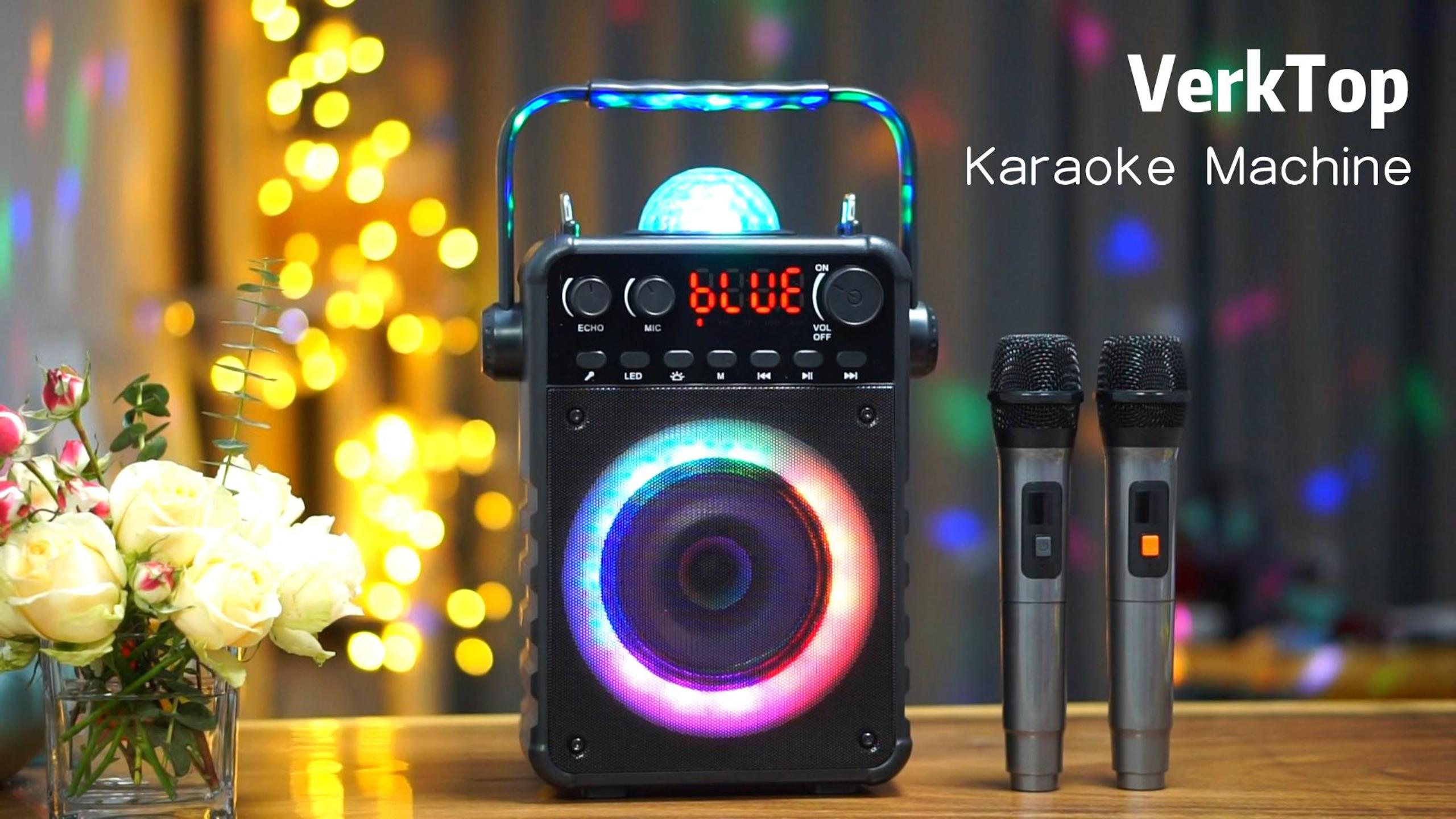 Amazon.com: VerkTop Karaoke Machine, Portable Bluetooth Karaoke