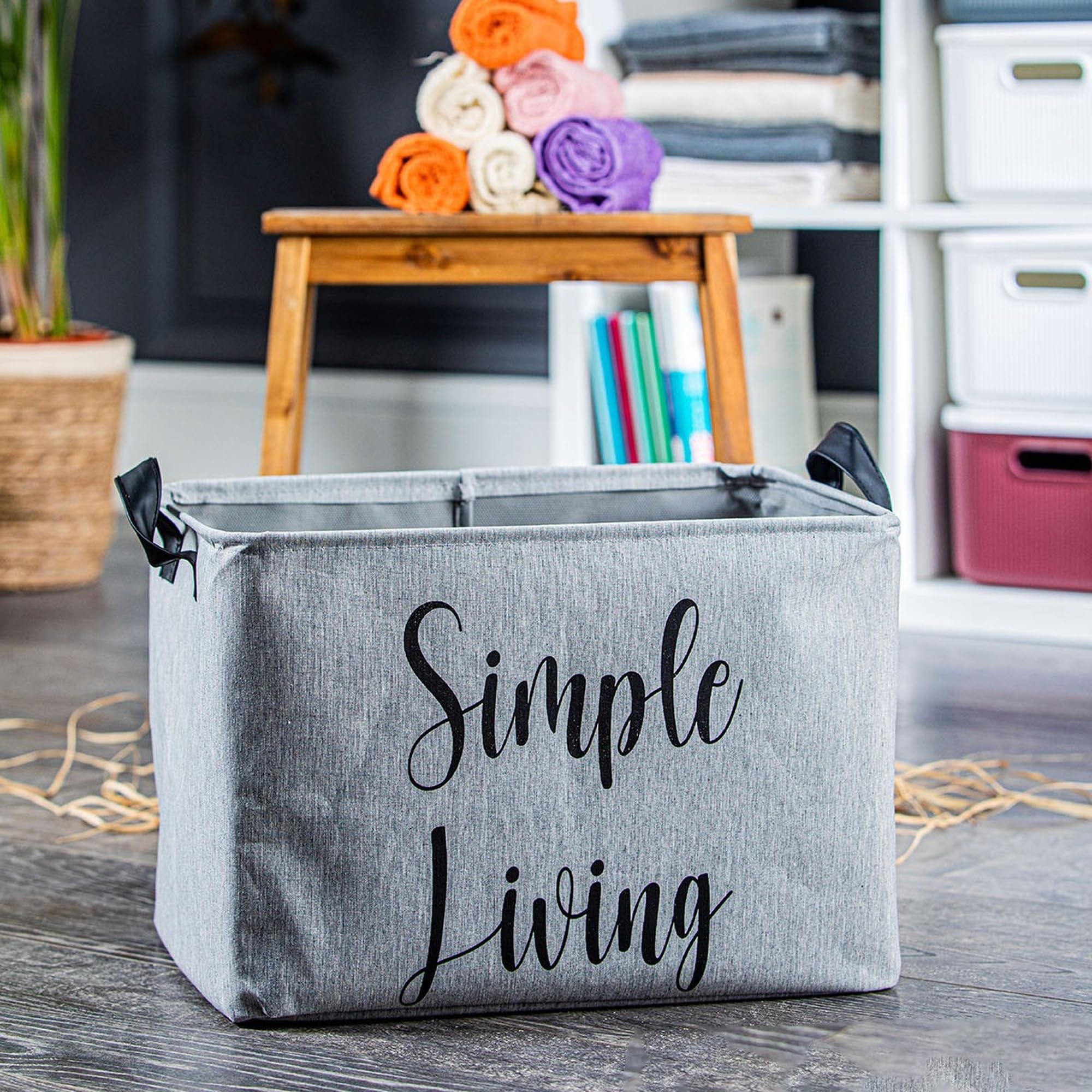 WELL HOME MOBILIARIO & DECORACIÓN Grey Handles Organizer Basket - Image 3