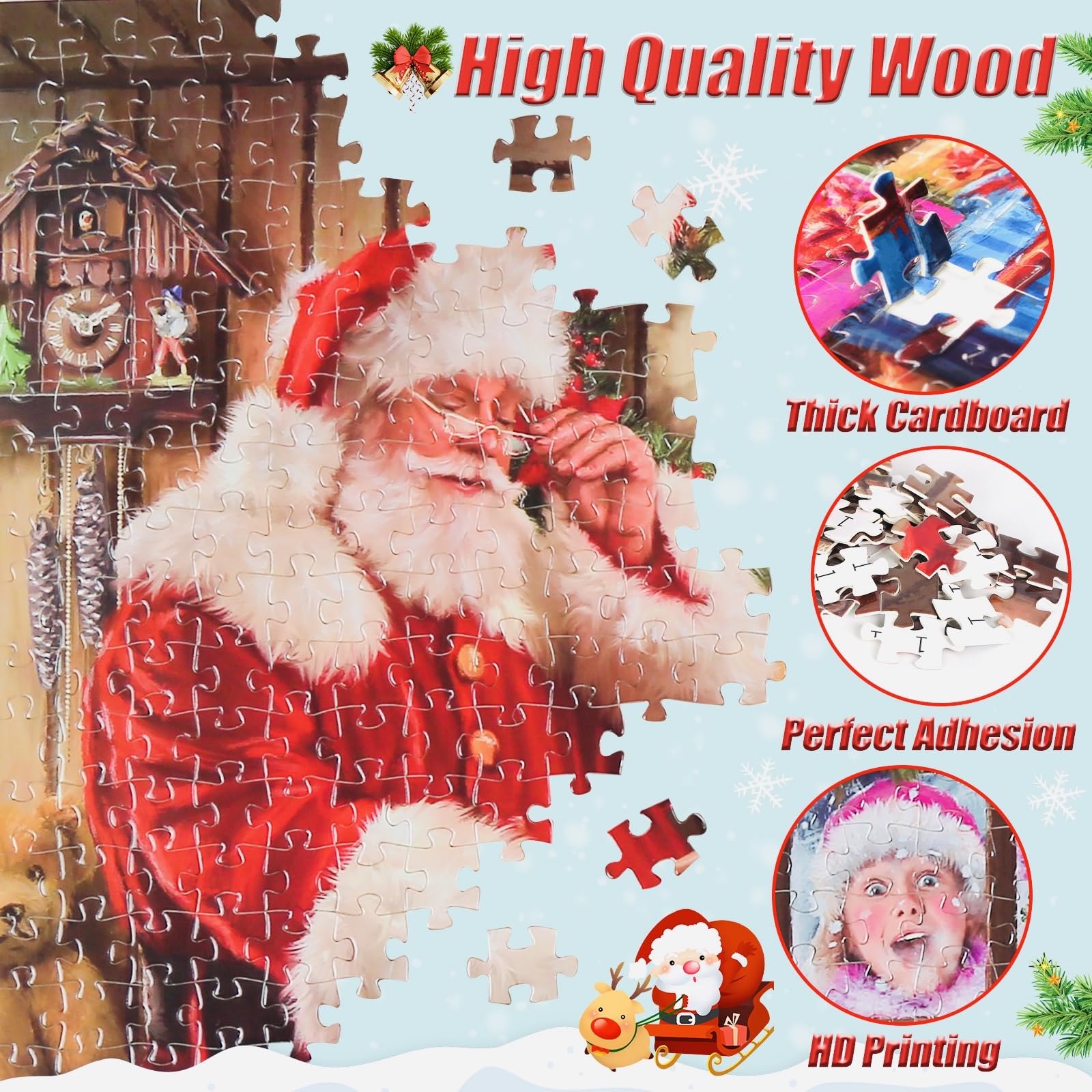 Calendario Avvento 2024 puzzle, 24 Box Puzzle di Natale calendario conto alla rovescia, divertente gioco regalo di Natale, regalo di Natale di Babbo Natale, 1008 pezzi 50 x 70 CM Puzzle