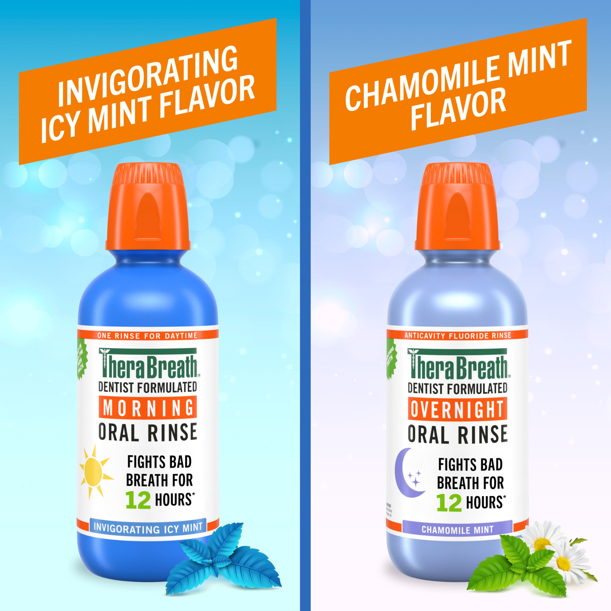 TheraBreath AM + PM Mouthwash Bundle, Morning & Overnight Rinses, 16 fl oz (2-Pack) - 3