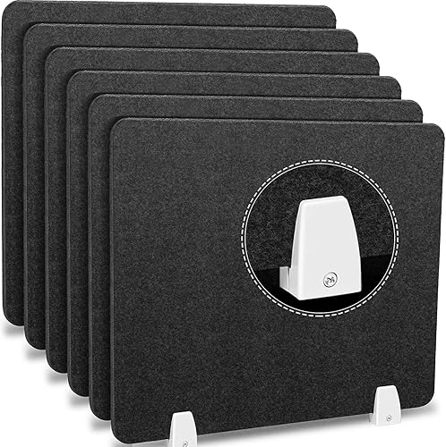 6 divisores de escritorio de 20 x 24 pulgadas, con abrazadera, acústicos, independientes, con abrazaderas de protección de aluminio, a prueba de