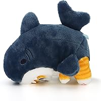Vista 4 de Shark Cat Plush Toy, Cute Fried Shrimp Shark Stuffed Animals Doll, Kawaii Shark Cat Plush Pillow Toy Birthday for Kids Boys Girls (Blue, 8inch)
