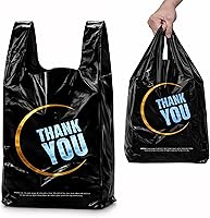 Vista 7 de YoYoRain 1000 bolsas de agradecimiento, bolsas tipo camiseta, bolsas de plástico blancas (500 unidades), bolsas de plástico negras (500 unidades)