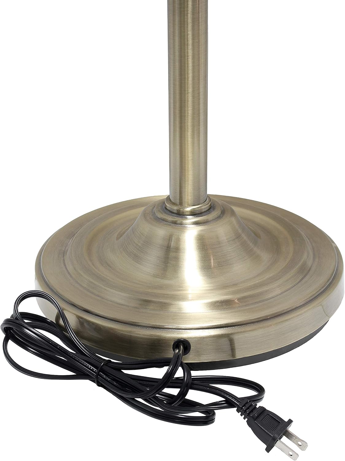 Elegant Designs LF2002-ABS 3 Light Scalloped Glass Shades Floor Lamp, Antique Brass