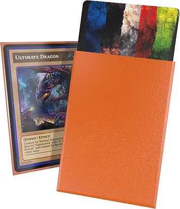 Ultimate Guard Cortex Outer Card Sleeves, 60 Japanese Size TCG Sleeves, 62 x 89mm, Orange Back, Matte Finish, No PVC & Acid-Free, High Clarity,Japanese Matte
