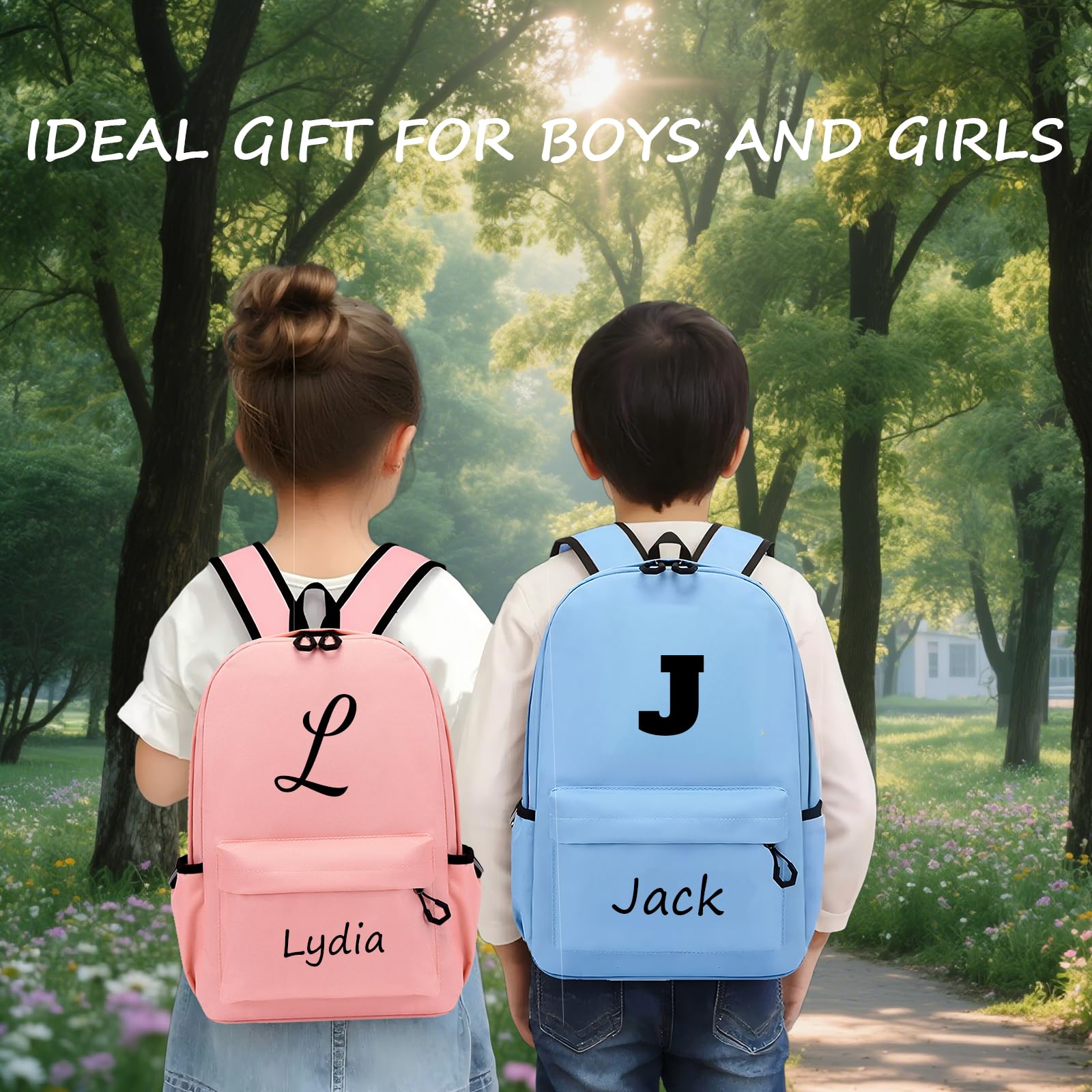 Generisch Zaini personalizzati per bambini, zaino personalizzato per bambini con nome e motivo, zaino impermeabile per scuola materna/elementare/giovani, zaino per ragazze e ragazzi S/M/L
