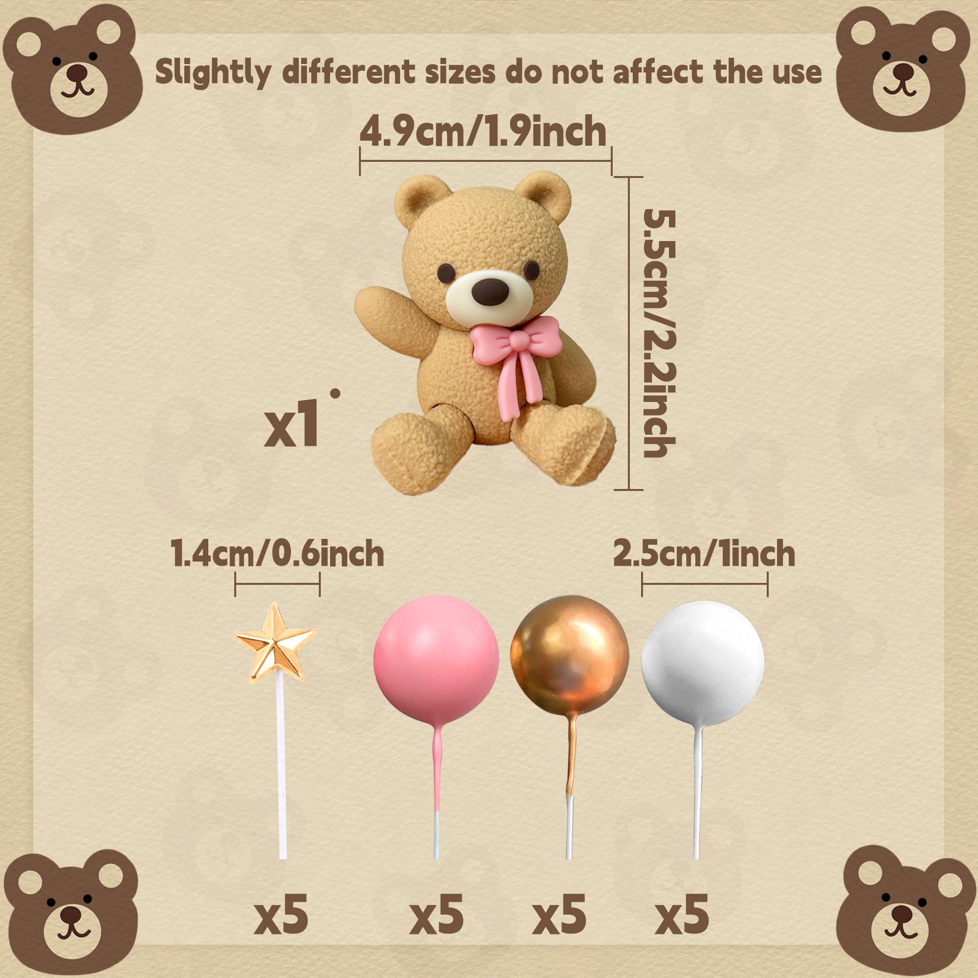 Snapklik.com : Pink Teddy Bear Cake Decoration Baby Bear Baby Shower ...