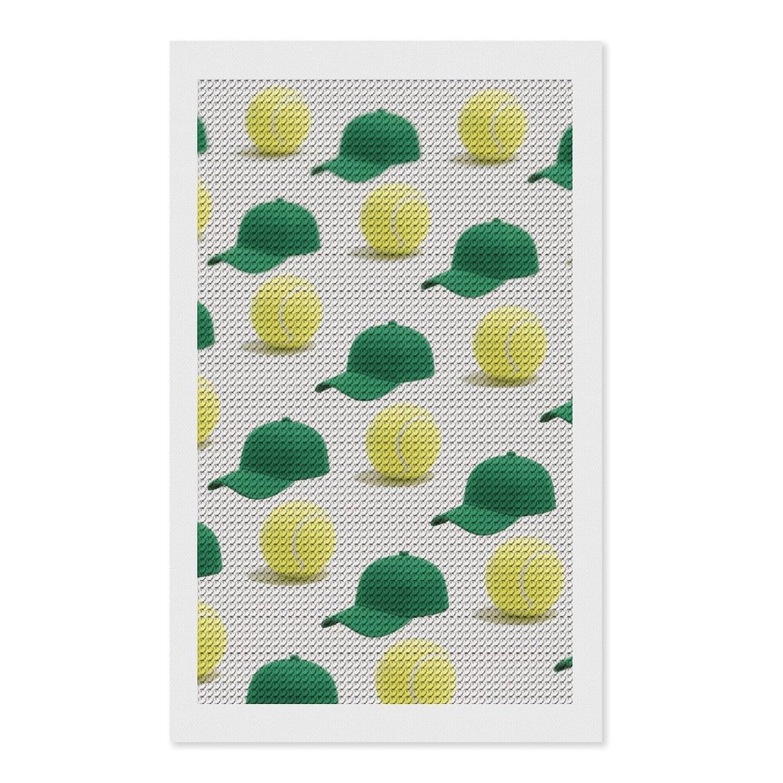 FodPand Tennis 5D Diamond Painting Kits for Adults Beginners Full Drill Round Diamond Dots Pictures Gem Art Supplies for Home Wall Room Decoration DIY Craft Set Gift 12x20