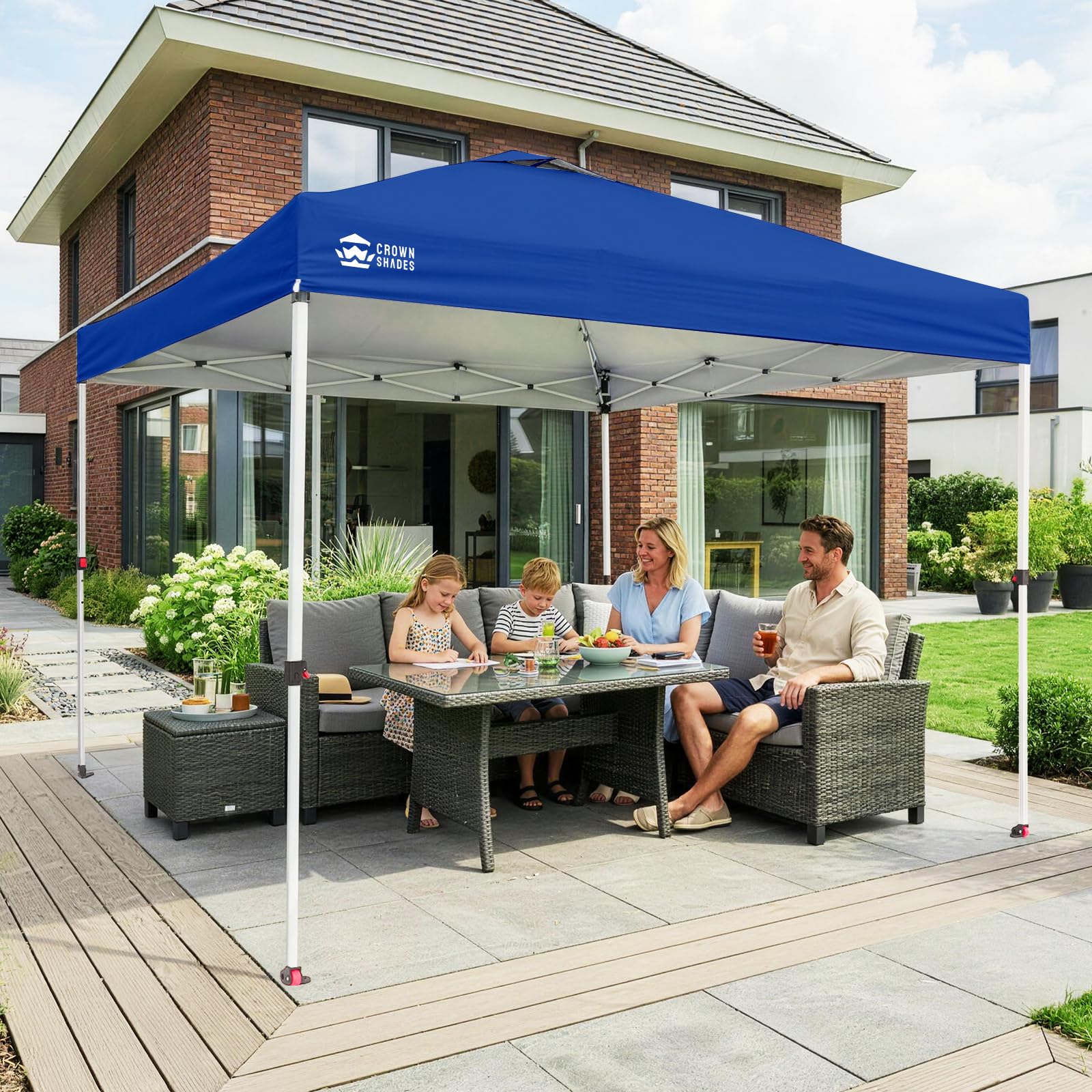 CROWN SHADES Pavillon 3x3 Wasserdicht Stabil Winterfest, Pop up Faltpavillon UV Schutz 50+, Partyzelt Für Outdoor Camping, 3-Fach Höhenverstellbar, Gartenpavillon mit Tragetasche (Marineblau)