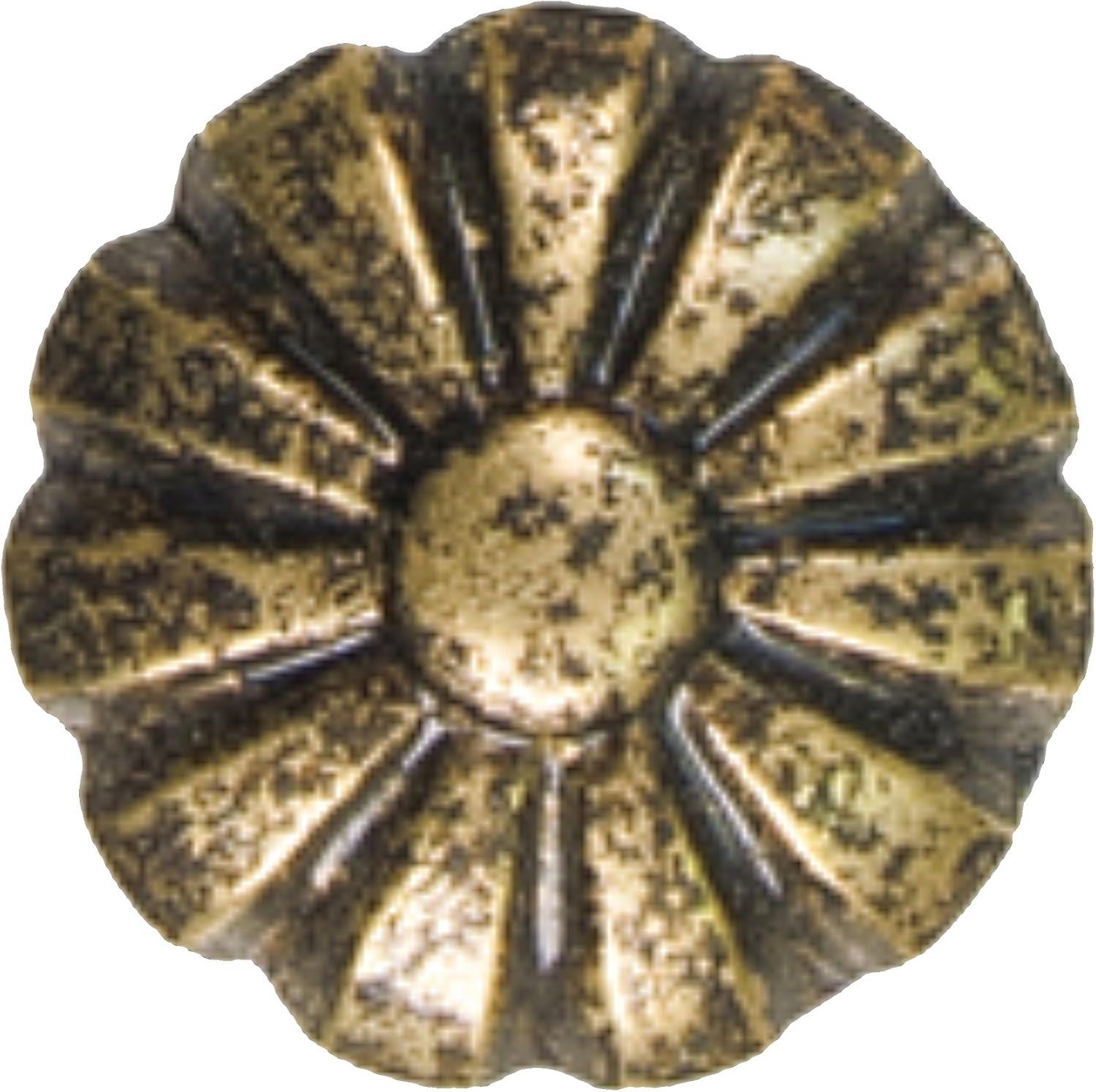 Antique Brass Finish Decorative Daisy Upholstery Tacks Nails Floral Head 7/16 Inch Head 1/2 Inch Shank 250 Count