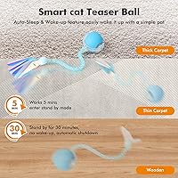 Vista 5 de 2 paquetes de juguetes interactivos Speed Tail 2.0 para gatos de interior, juguete de gato móvil automático con cola de malla elástica, bola