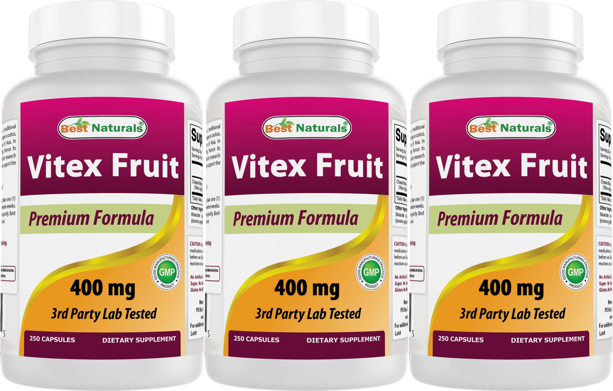 Vitex Chasteberry 400 mg 250 Capsules (Pack of 3)