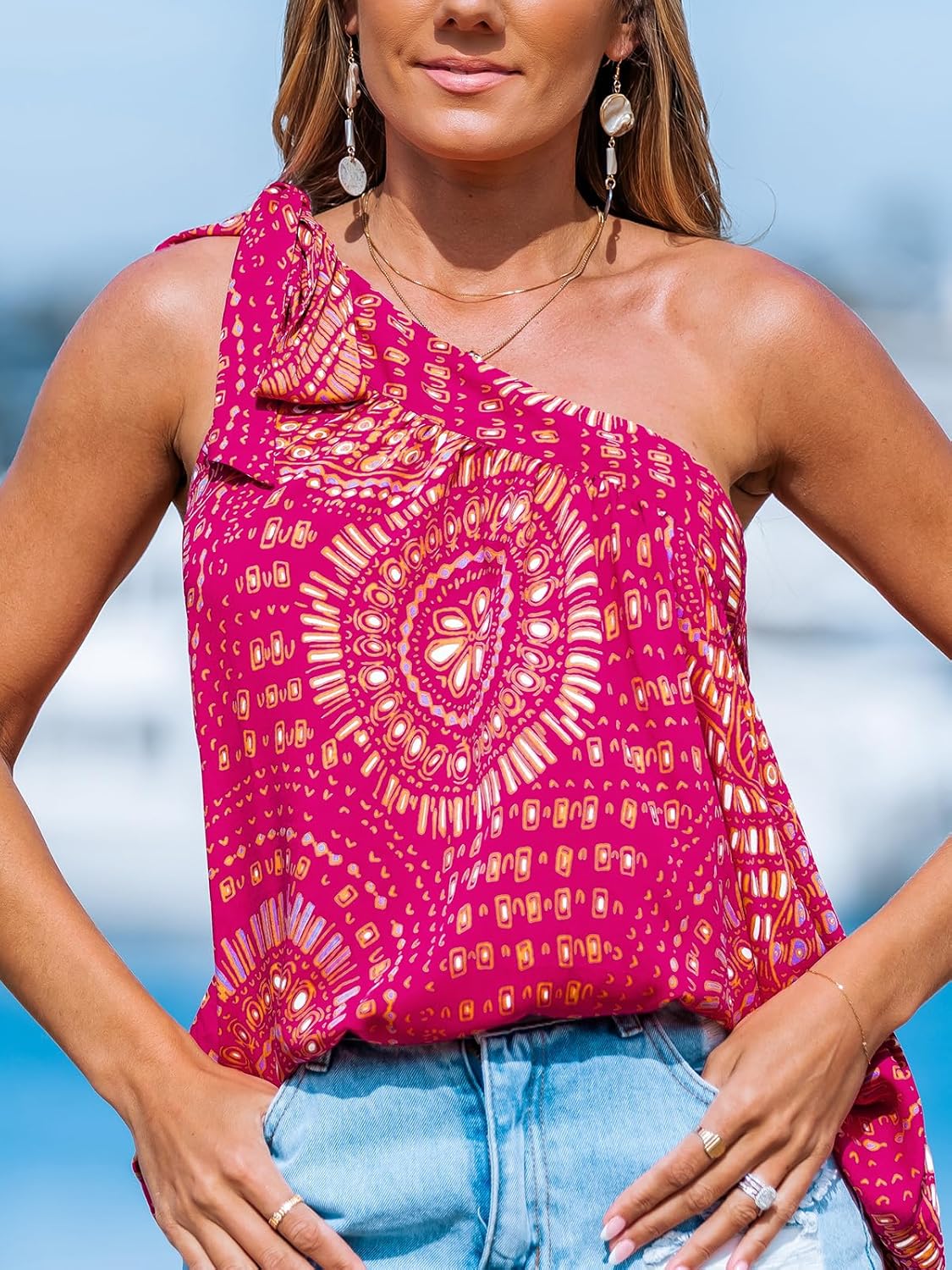 CUPSHE Womens Beach Vacation Sleeveless Bow Backless Summer Tops 2025 Fashion Tank Top - Image 7