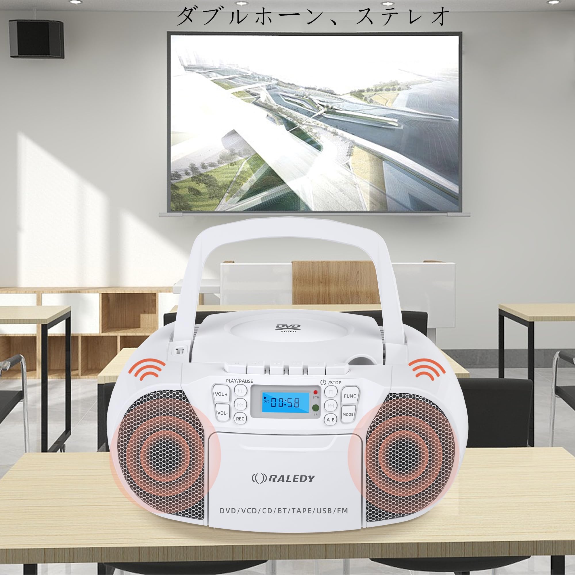 Amazon.co.jp: ポータブル CDプレーヤー FMラジオ DVD VCD CDラジカセ