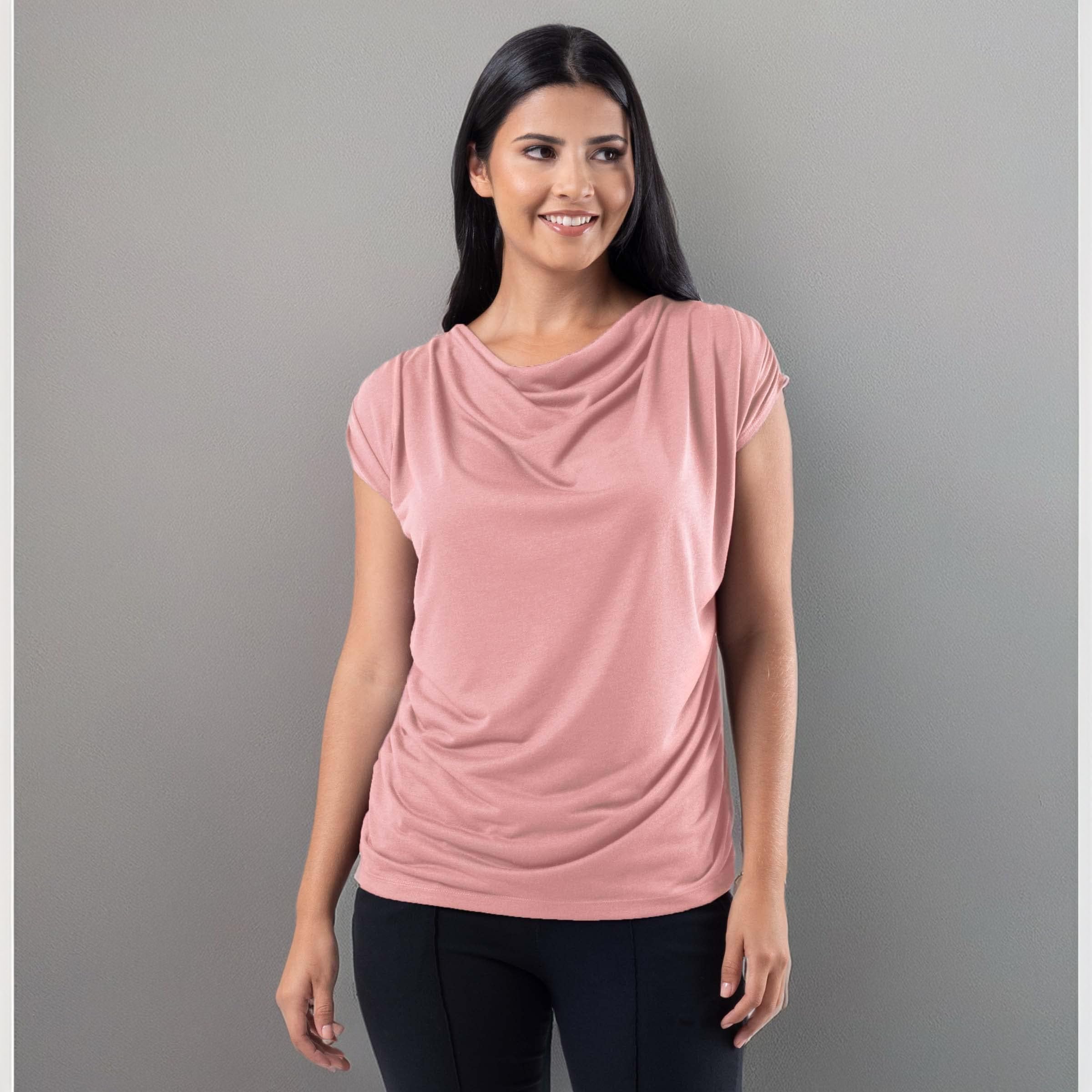 Wright's Top de Punto Sin Mangas con Cuello Drapeado Tnica para Mujer