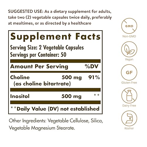 Miniatura 2 de Cápsulas de solinainositol Solgar de 0017 onzas vegetales 100unidades