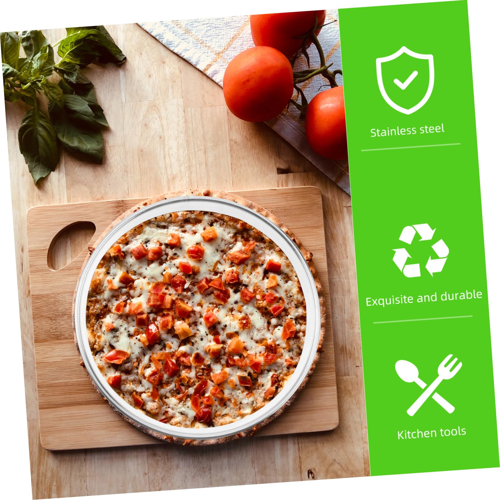 OSALADI 4stücke Edelstahl Pizza Saucing Backzubehör Für Pizzaböden Zum Verhindern Von Verschüttungen Für Einfaches Befüllen Mit Belägen Wie Gemüse Und Käse