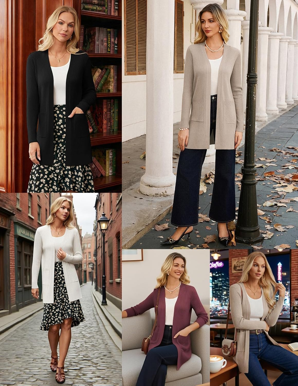 GRACE KARIN Long Sleeve Cardigan Sweaters for Women, Lightweight Long Cardigans, Open Front Dressy Casual Jacket - Image 8