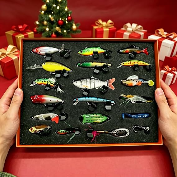 41 Pcs Fishing Lures Kit for Bass Trout & Pike | All-in-One Fishing Gear Gift Set | Premium Fishing Tackle Box for Beginners, Dad, Men (Freshwater & Saltwater)