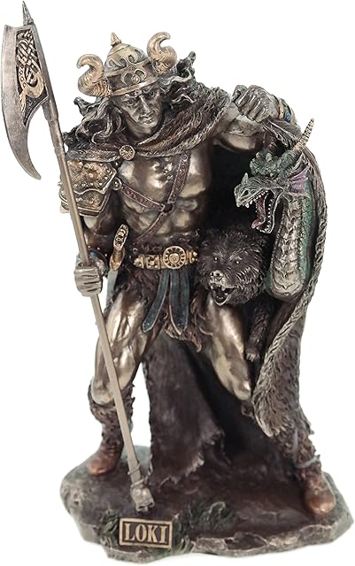 Veronese Loki Nordic God Bronzed Figure Odin