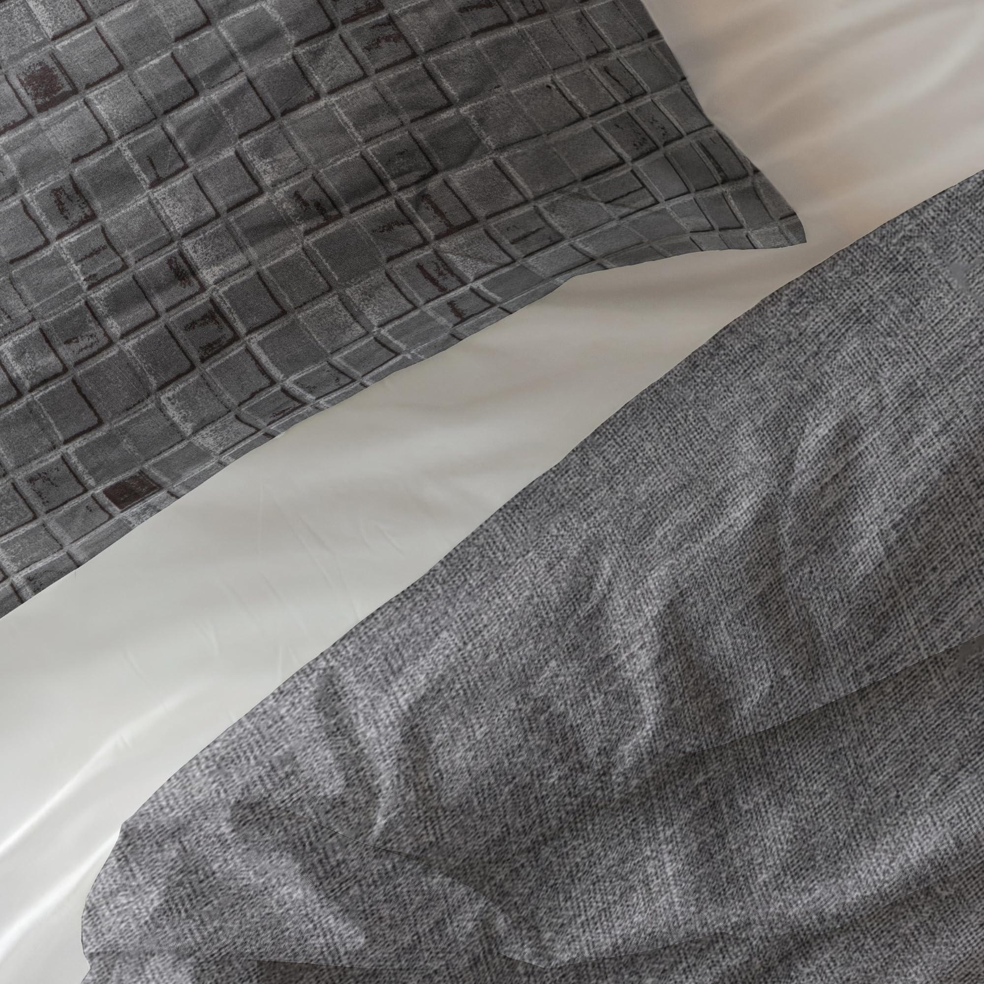 SleepTime Funda Nórdica Algodón, Buenas Noches Mi Amor, Gris, Cama 150, 240cm x 220cm, con 2 Funda de Almohada de 60cm x 70cm
