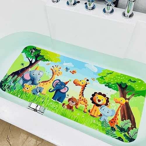 BOPPIE Tapete antideslizante para bañera para niños, tapete de baño duradero para bañera, tapete de seguridad de baño para niños pequeños, tapete de