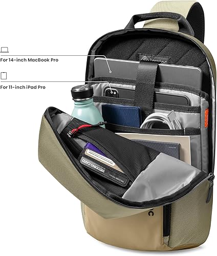 Miniatura 2 de tomtoc Mochila cruzada de 7L para hombres y mujeres, bolsa de hombro EDC para MacBook Pro M5 de 14 pulgadas, MacBook AirPro de 13 pulgadas, iPad Pro