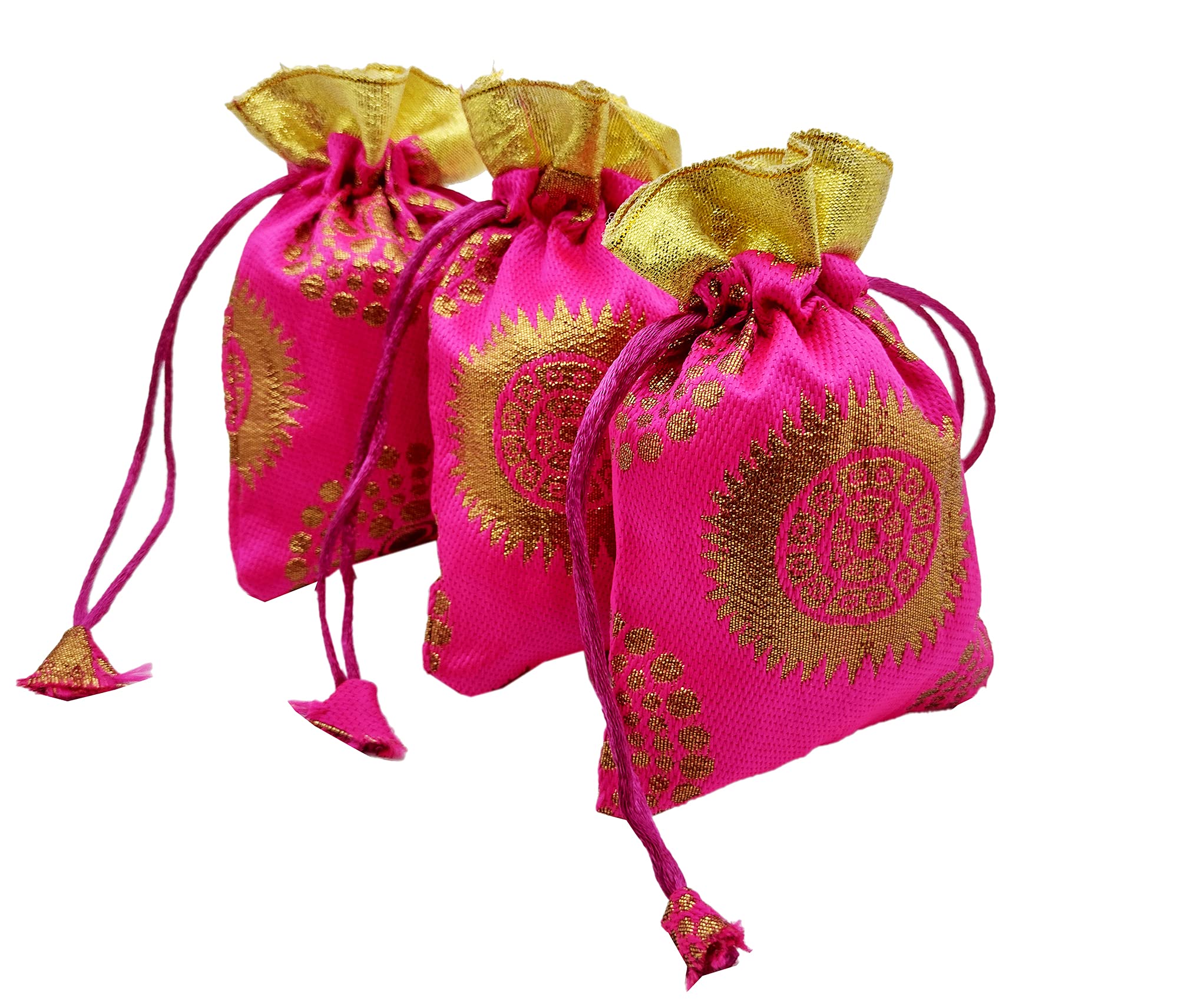 brown leaf Royal Premium Small Printed 6.5x4.5 inch Potli Bags Pouch Best for Wedding Anniversary Party Supply Return Gifting Bags Pack Of 6 (Pink) (B09F3QJ6JP) Amazon Price History, Amazon Price Tracker