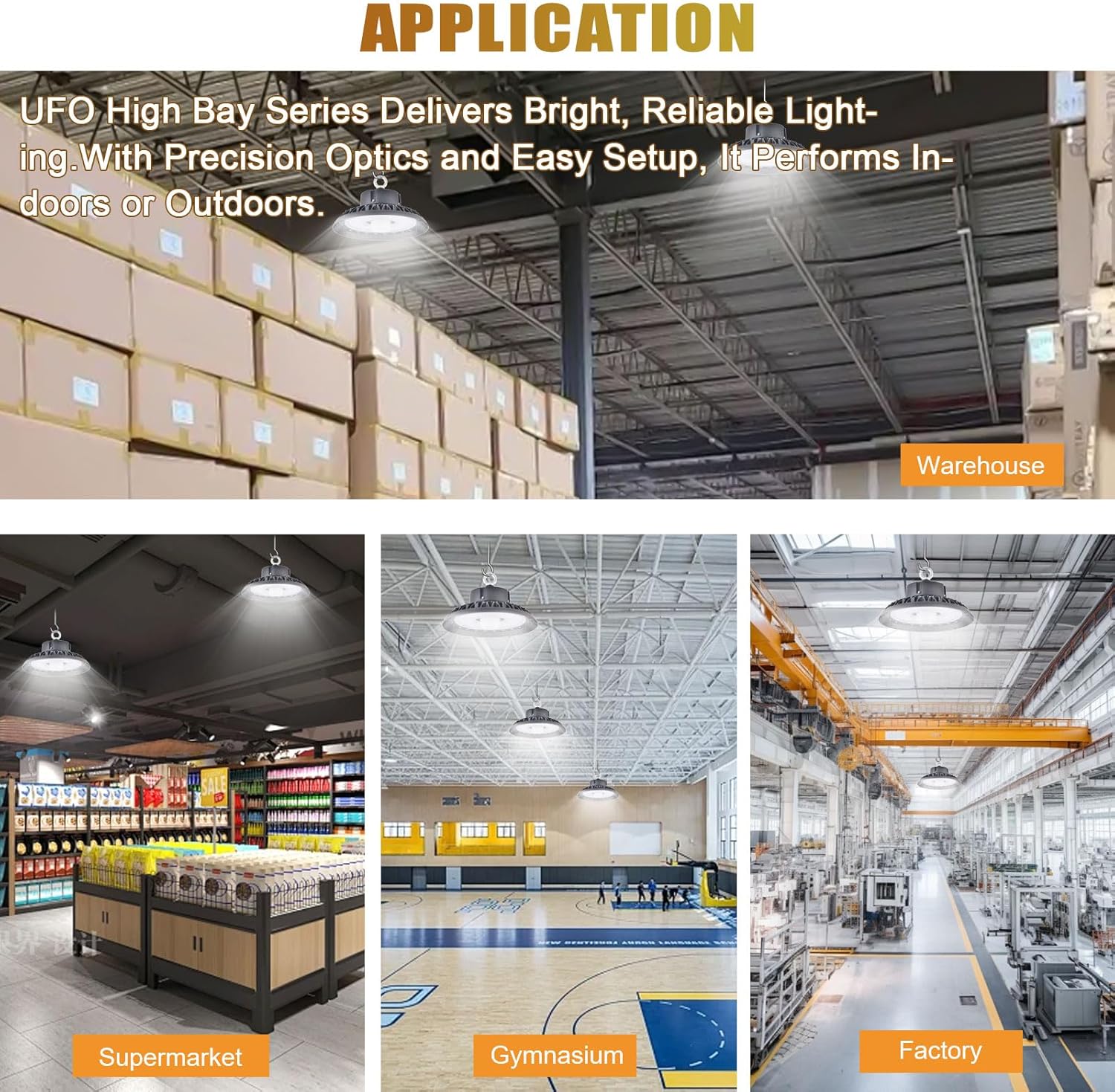 100W UFO LED High Bay Light, 13000LM 5000K Daylight Highbay Lights, Workshop Garage Warehouse Lighting Fixture, IP65 Waterproof Round Shop Light, 100-277VAC, UL Listed, 5.8GHz Microwave Sensor