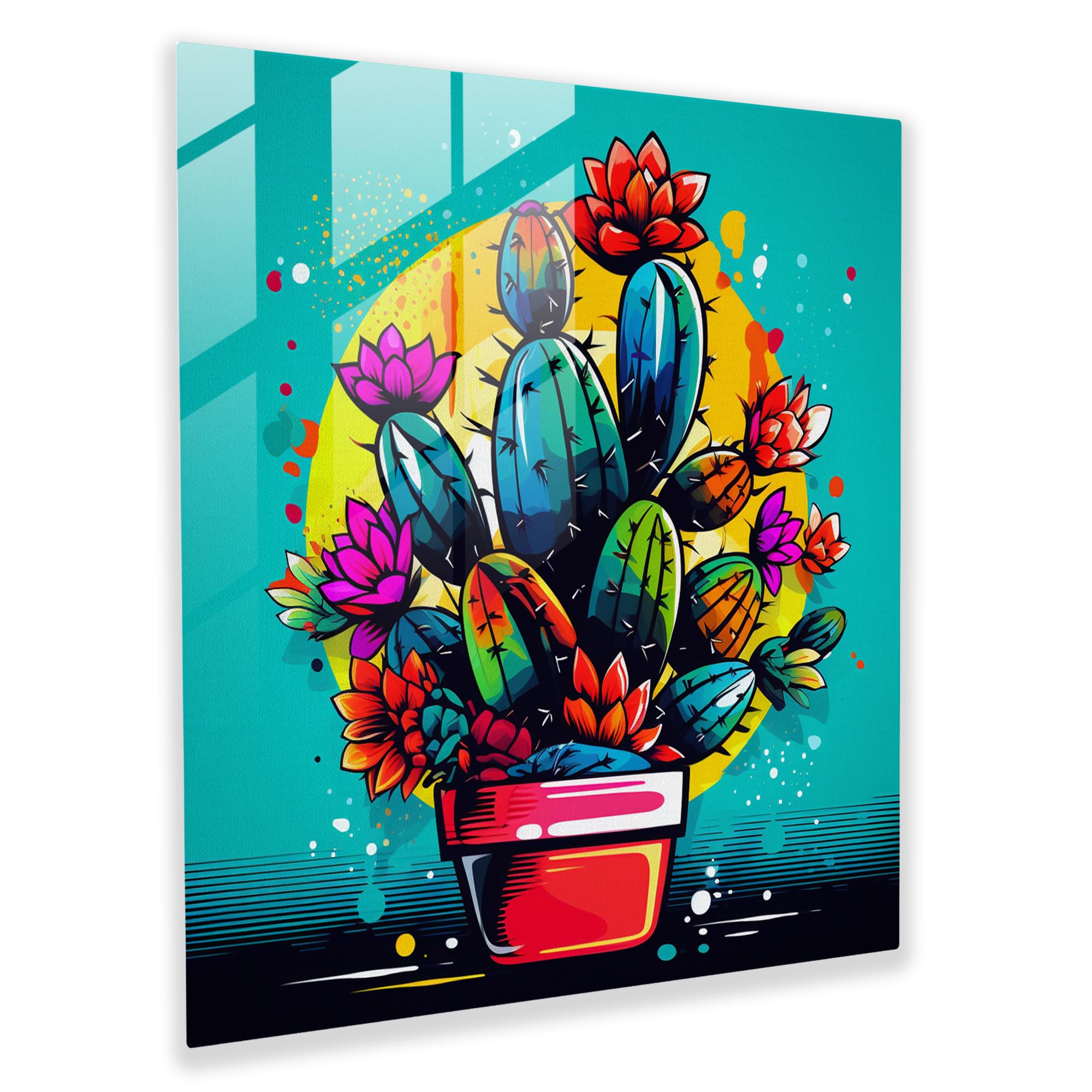 Pop Art Cactus Glass Print - Cactus, Glass Wall Art, Pop Art-Inspired  Illustration, Modern Art, 20" x 20" : Amazon.ca: Home
