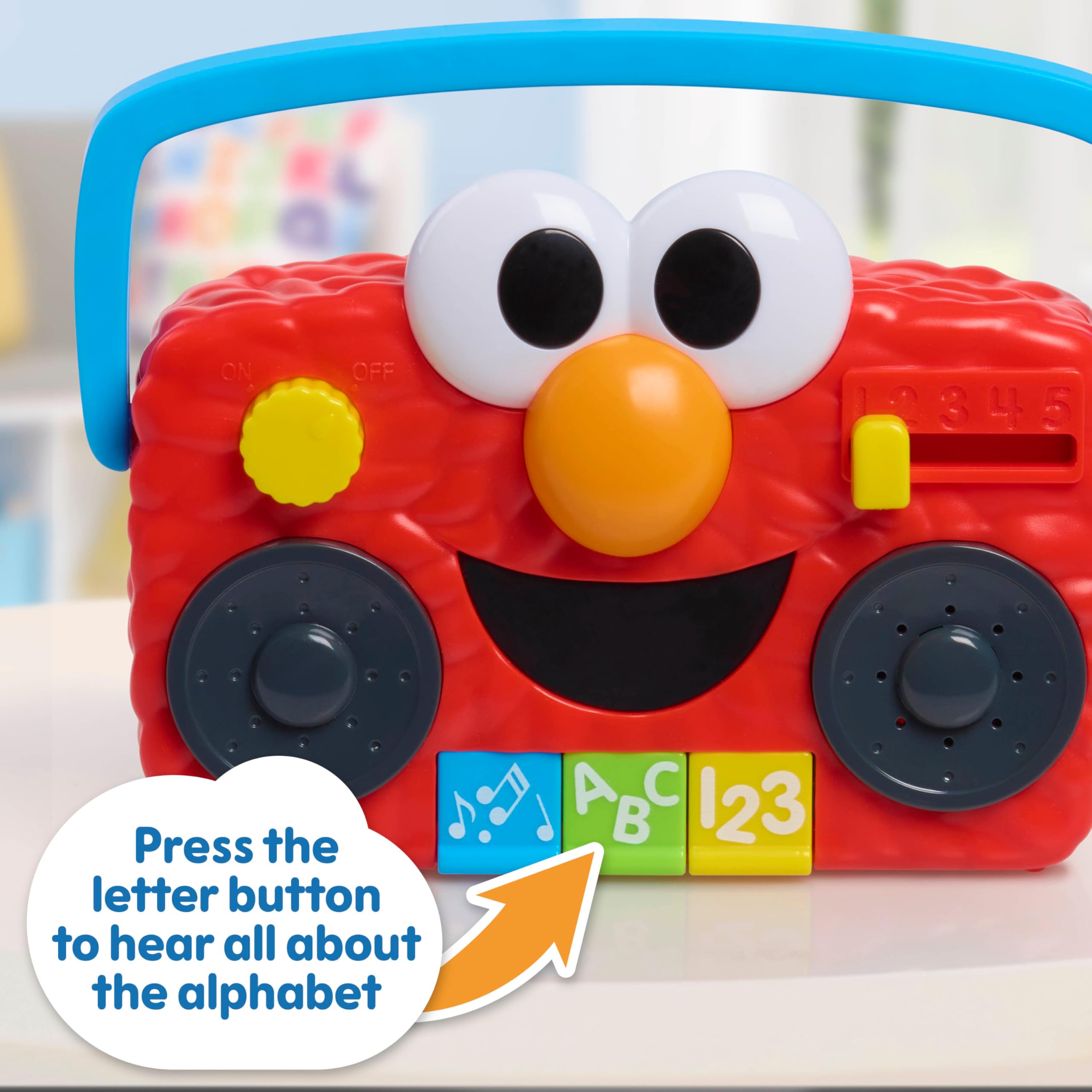 ELMO ボックス型スピーカー Sesame Street Elmo Take Along Boombox with Lights & Sounds, 5.5
