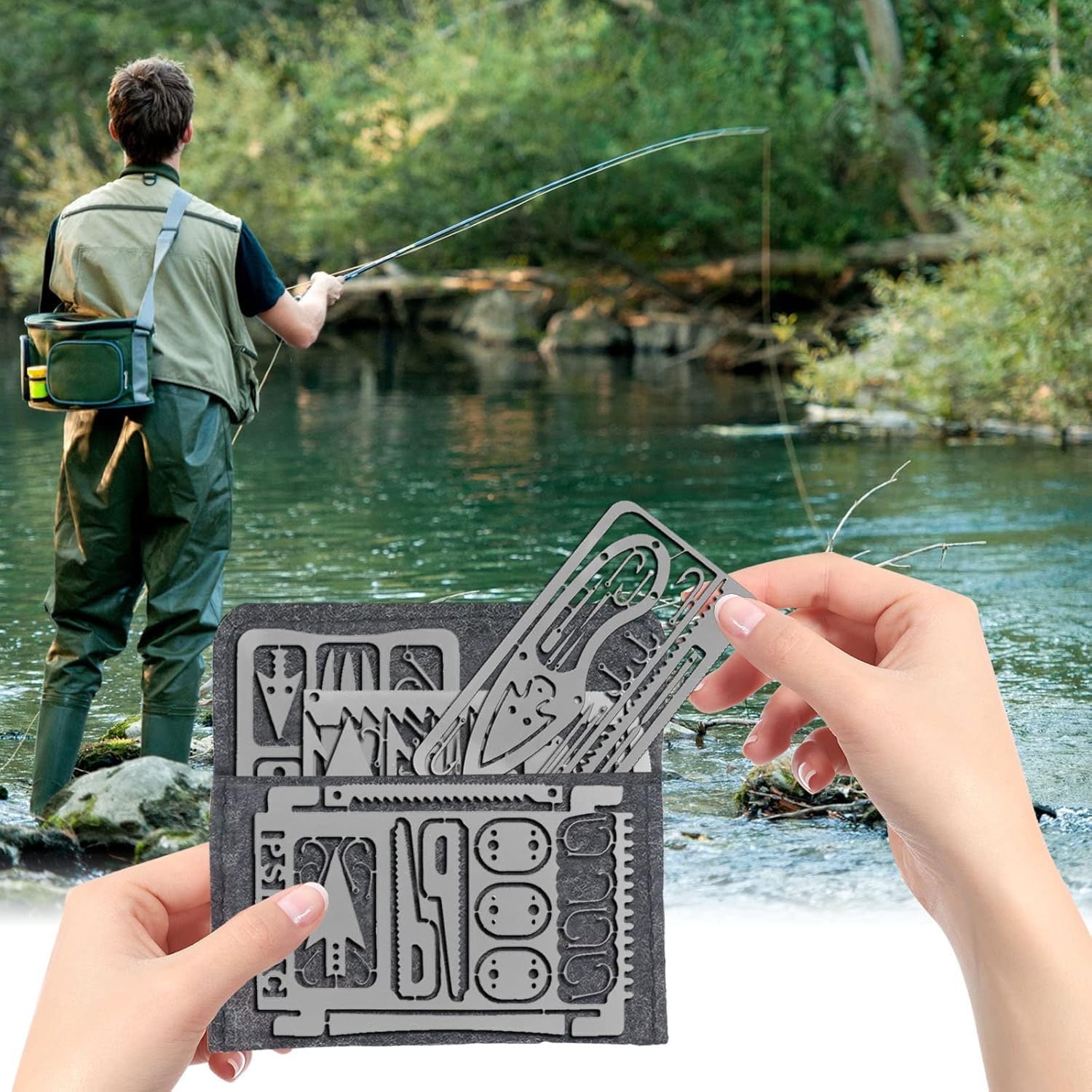 6 tarjetas de supervivencia para exteriores, para pesca, camping y supervivencia en el interior