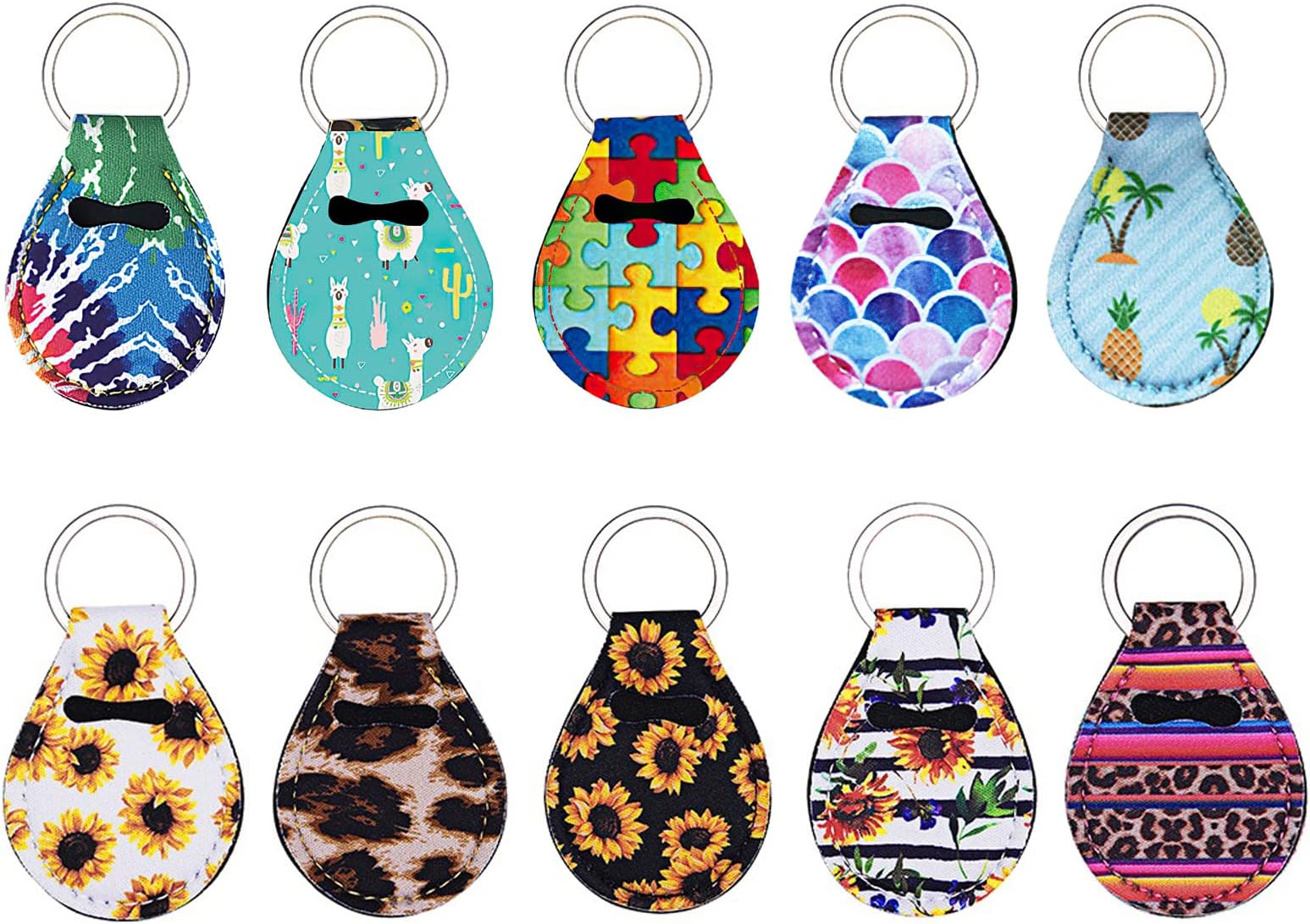 10 Pcs Coin Holder Keychain Keyring Universal AA Medallion Keychains for Women
