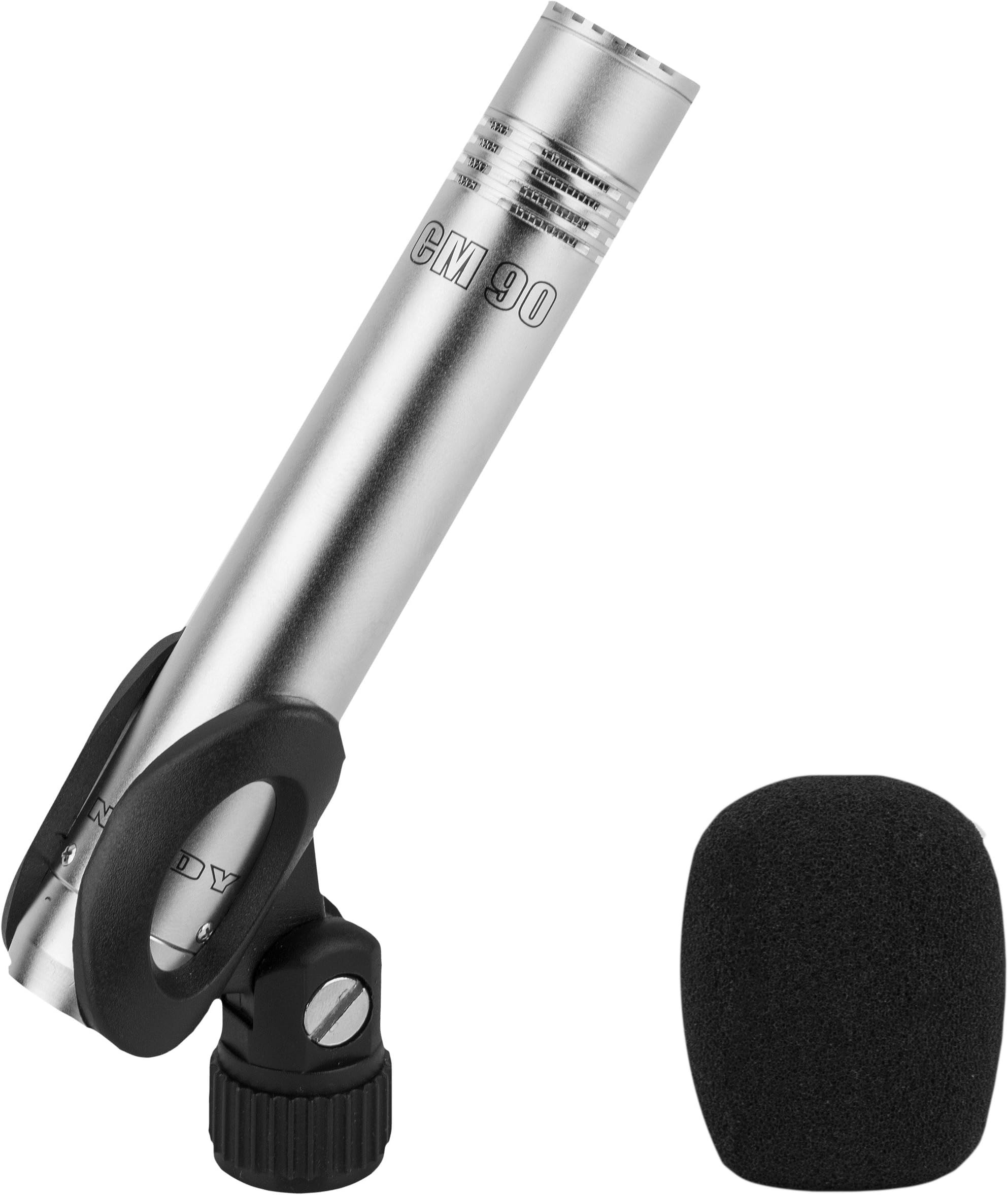 Nady CM90 Professional Small Diaphragm Condenser Microphone – Includes microphone clip, foam windscreen and zipper pouch – Great for acoustic guitar, strings, piano, percussion