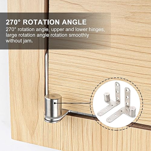 Miniatura 7 de TEHAUX Stainless Steel Hidden Door Hinges 2Pcs Offset Pivot Hinge for Cabinet Doors and Windows Smooth Operation Durable Rust-Resistant Hardware