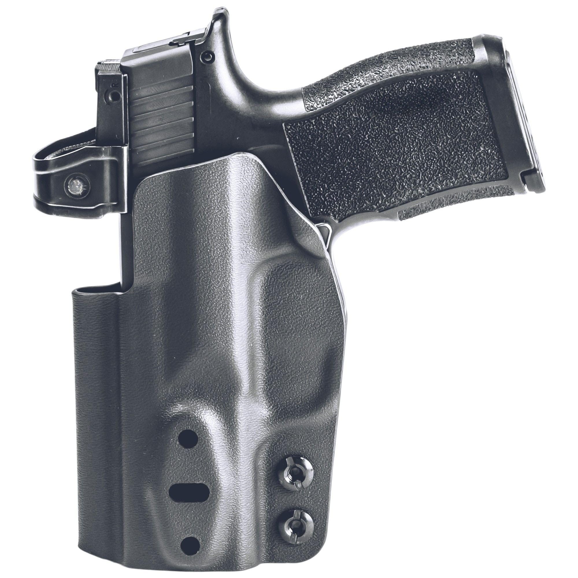 Rounded Tuckable IWB Holster Fits: Glock 19 19X 23 32 45 (G1-5) Holster - RH - Black Kydex - Concealment Express - American Made