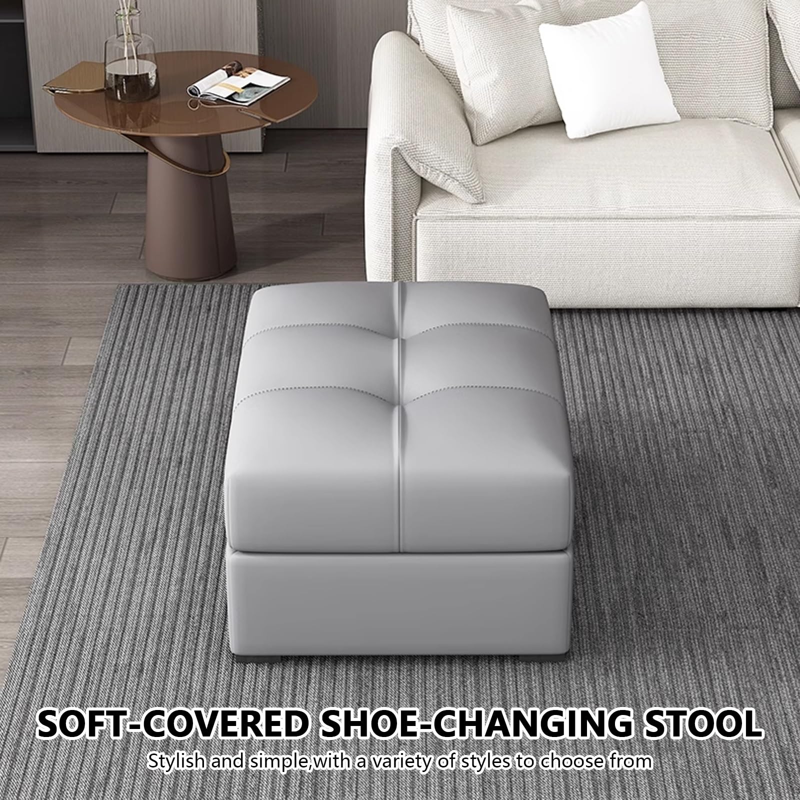 LUUYYI Moderno zapatero multifuncional con asiento acolchado para sala de estar, porche, pasillo, dormitorio, almacenamiento al final de la cama y decoración interior del hogar (naranja-120 cm)