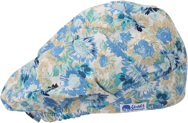 Touca bouffant GUOER ajustável de algodão, tamanho único, multicolorida