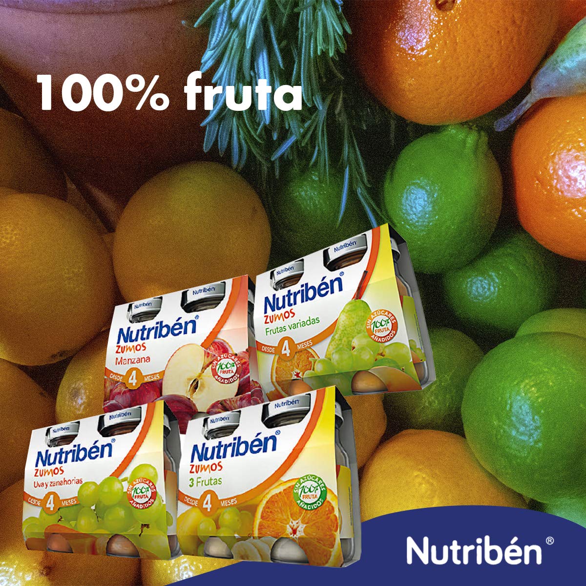 Nutriben Zumo 3 Frutas- 2 paquetes de 130 ml