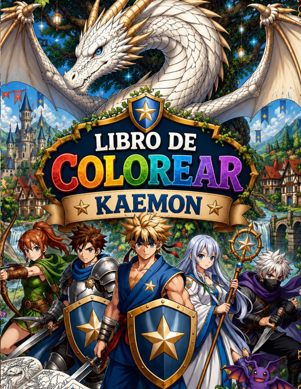 Kaemon y el Dragón de las tormentas: Libro de Colorear de Aventuras Mágicas