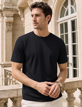 Cavva UV Shirt Men's Summer Short Sleeve T-Shirt UPF 50+ Crew Neck Functional Shirt Bamboo Leisure Breathable Top